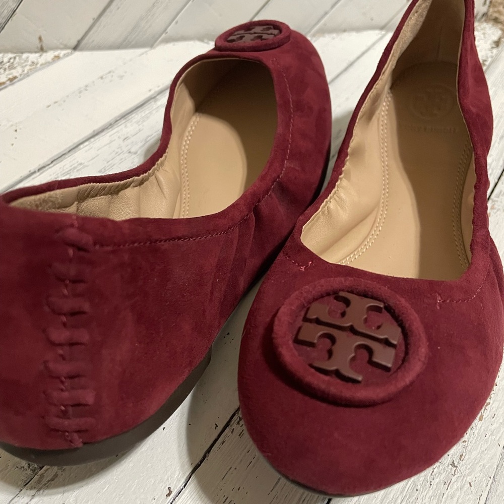 Women’s Tory Burch Allie Ballet Flats burgundy size 8 - Picture 3 of 6